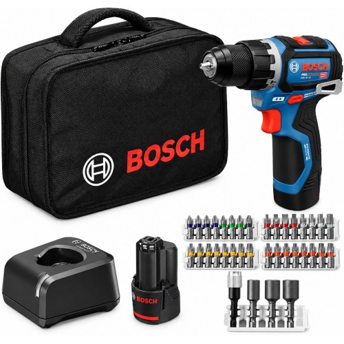 BOSCH GSB12V-32 PROFESSIONAL Akku-Schlagbohrschrauber, 2x 12V/2,0Ah, Tasche 06019G9503