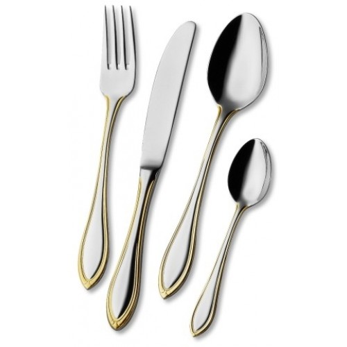 CS KOCHSYSTEME Besteck - Set 24 St. INDIANA Dekorvergoldet, 035631