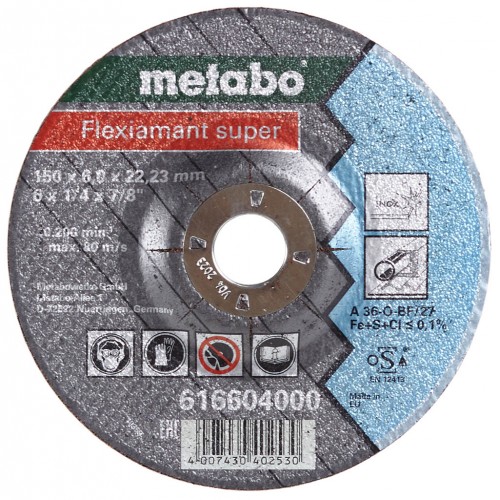 Metabo 616604000 Flexiamant super Schruppscheibe gekröpft 150x6,0x22,23 Inox 1 St
