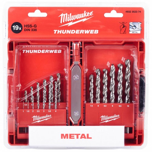 Milwaukee ThunderWeb Metallbohrer-Kassette HSS-G (19 Stück) 4932352374
