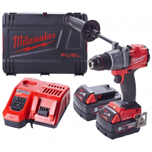 Milwaukee M18 ONEPD2-502X Akku Schlagbohrschrauber 2x5.0 Ah, HD Box 4933464527