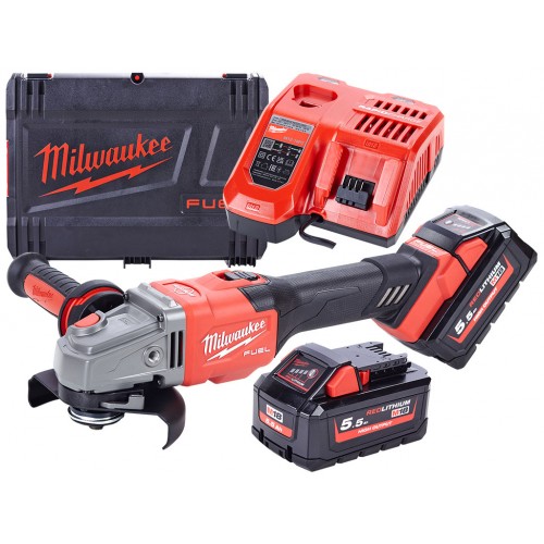 Milwaukee M18 FHSAG125XB-552X Akku-Winkelschleifer 125 mm 2x5.5 Ah, HD Box 4933471079