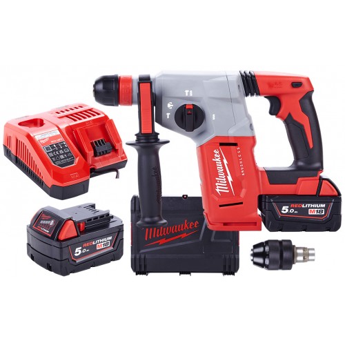 Milwaukee M18 BLHX-502X Akku-Kombihammer SDS-Plus 2x5.0 Ah, HD Box 4933478892