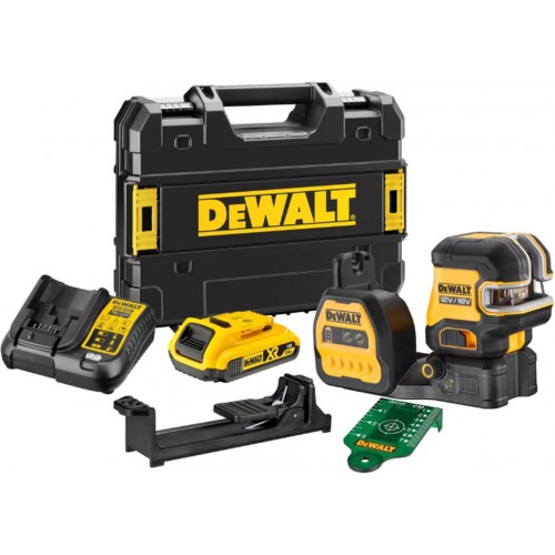 DeWALT DCE825D1G18 Kreuzlaser mit 5 Punkten. Strahlen, grüner Strahl 18V 1x 2,0Ah Li-Ion
