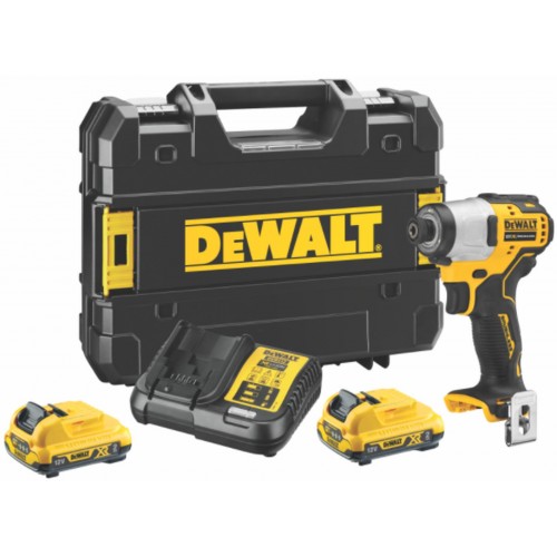 DeWALT DCF801D2-QW Akku-Schlagschrauber 1/4" (163Nm/12V/2x2,0Ah) Tstak