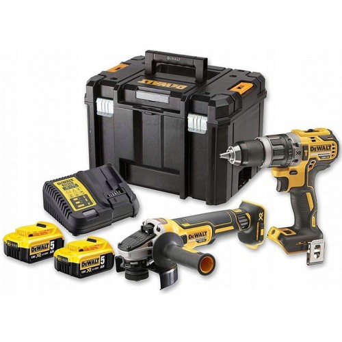 DeWALT DCK2020P2T Akku Combopack Bohrschrauber DCD791,Winkelschleifer DCG405+(2x5,0Ah/18V)