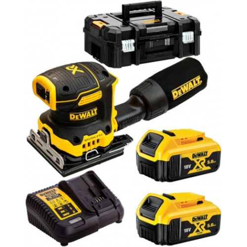 DeWALT DCW200P2-QW Akku-Vibrationsschleifer XR (18V/2x5,0Ah) Tstak