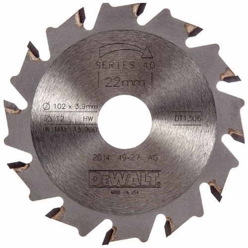 DeWALT DT1306-QZ HM-Nutfräser(für Lamellendübelfräsen)102mm/Blattstärke:4.0mm/Bohrung:22mm