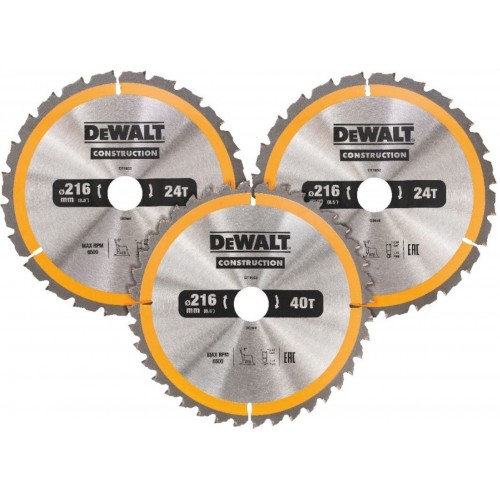 DeWALT DT1962-QZ Kreissägeblatt-Set 3-tlg. Stat.