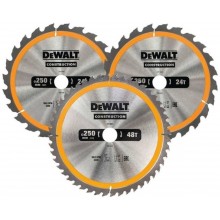 DeWALT DT1963-QZ Kreissaegeblatt-Set für Stationärsägen, 3-tlg