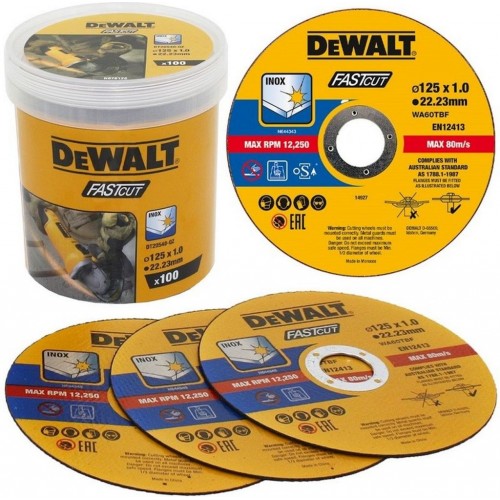DeWALT DT20540-QZ Metallschneidscheibe 125 mm (Packung 100 Stück) DeWALT DT20540-QZ Metallschneidscheibe 125 mm (Packung 100 Stück)