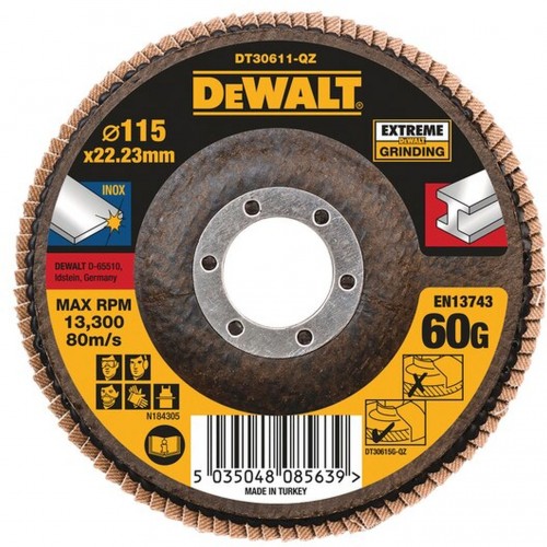 DeWALT DT30611-QZ Extreme Fächerscheibe 4 1/2" 115 mm x 22,23 mm Körnung 60