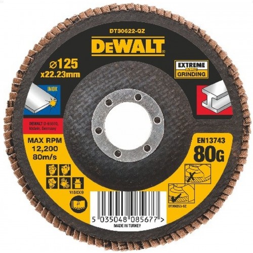 DeWALT DT30622 Extreme Fächerscheibe 4 1/2" 125 mm x 22,23 mm Körnung 80