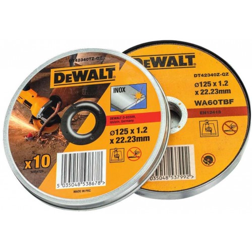 DeWALT DT42340TZ-QZ Trennscheibe Edelstahl flach 125mm, 10st