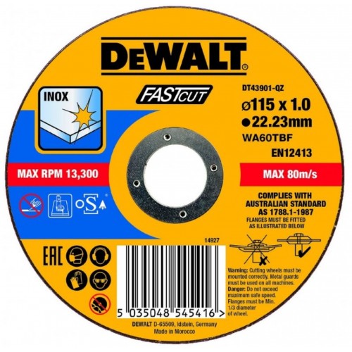 DeWALT Trennscheibe Edelstahl flach 115 x 1 mm - DT43901-QZ DeWALT Trennscheibe Edelstahl flach 115 x 1 mm - DT43901-QZ