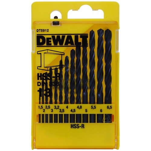 DeWALT DT5912-QZ HSS-R-Bohrer-Bit-Set, 13-teilig, entspricht DIN 338