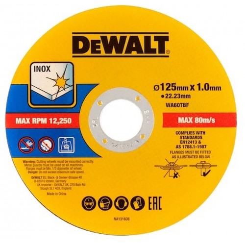 DeWALT DT20598-QZ Trennscheibe Edelstahl flach 125 x1 x 22,2mm 50 stk