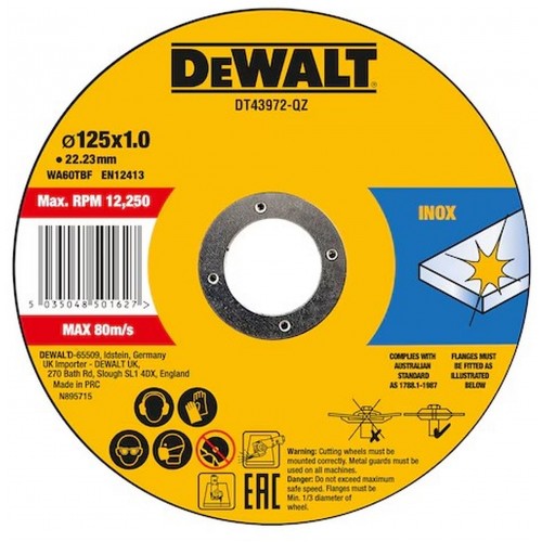 DeWALT DT43972-QZ Trennscheibe Edelstahl flach 125 x1 x 22,2mm 10stk