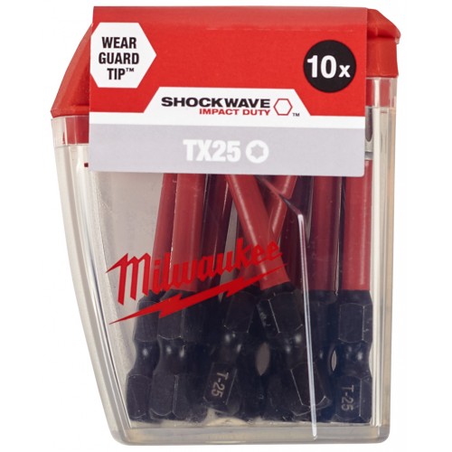 Milwaukee Shockwave Schraubbits TX25 50 mm – 10 Stk. 4932430882 Milwaukee Shockwave Schraubbits TX25 50 mm – 10 Stk. 4932430882