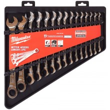 Milwaukee 4932464994 Gabel-Ringschlüsselsatz 15-tlg.metr.
