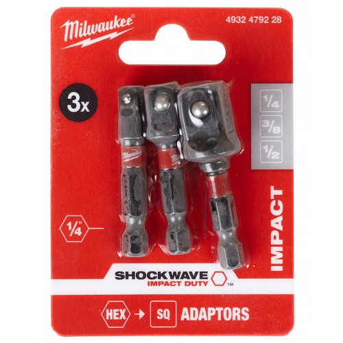 Milwaukee Shockwave 50mm Set 1/4" - 3/8" - 1/2" 4932479228