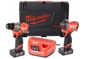 Milwaukee M12 FUEL Starter-Kit M12FPP2X2-402X: M12 FPD2-0 + FCIWF12G3 (2x4,0Ah)