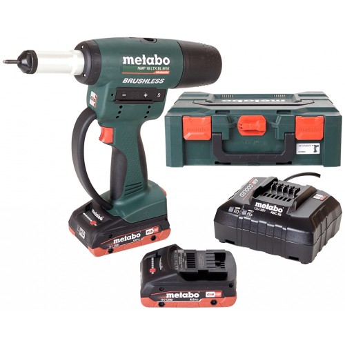 Metabo NMP 18 LTX BL M10 Akku-nietmutternpistole 2x4.0 Ah, MetaBOX 601788800