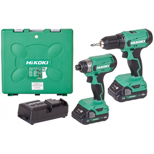 HiKOKI KC18DAWAZ Akku-Bohrschrauber Combo-Kit (2x 2,0Ah/18V)