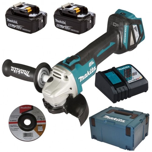 Makita DGA511RTJ Akku-Winkelschleifer125mm Li-ion LXT (2x5,0Ah/18V) Makpac