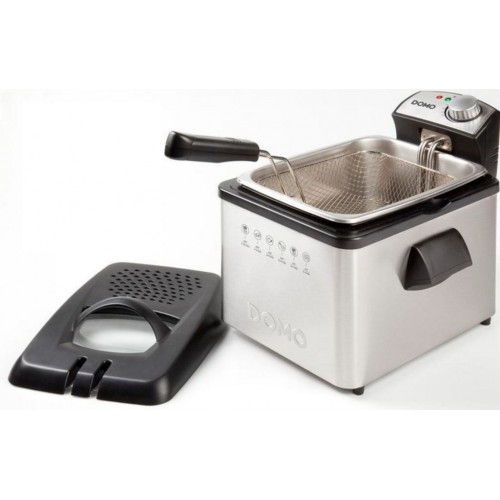 DOMO 4Liter EXPRESS Fritteuse 3000Watt starke Leistung, silber DO467FR