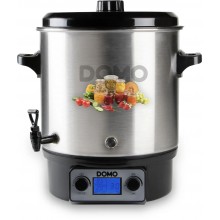 DOMO Einkochautomat, Edelstahl mit LCD - 2 Öffnungen - Kunststoffhahn DO42328PC