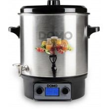 DOMO Einkochautomat, Edelstahl mit LCD - 2 Öffnungen - Edelstahlhahn (27l/2000W) DO42329PC