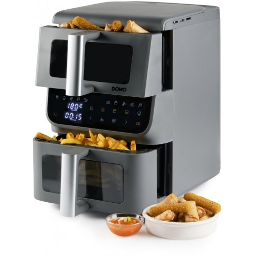DOMO Vertikale Doppel-Heißluftfritteuse 3,5+6,5 l DO550FR