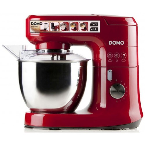 DOMO Küchenmaschine mit Mixer 700W, Rot DO9145KR