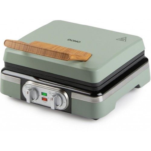 DOMO Waffeleisen 4×7 mit Thermostat und Timer – grün DO9279W