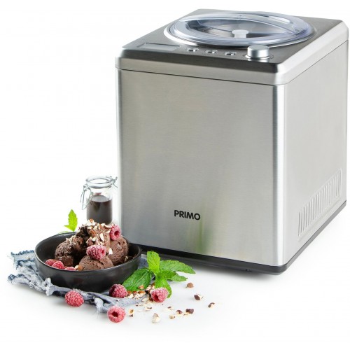 PRIMO Eismaschine mit Kompressor - Edelstahl 2l/180W PR408IM PRIMO Eismaschine mit Kompressor - Edelstahl 2l/180W PR408IM