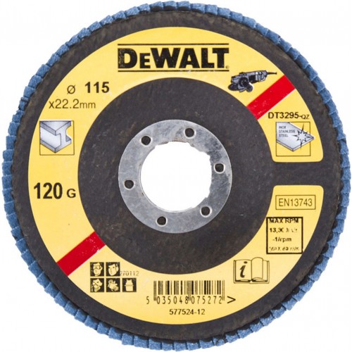 DeWALT DT3294 Fächerschleifscheibe für Metall 115 mm, flach, 80G