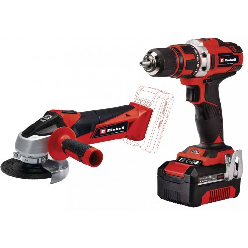 Einhell TE-TK 18/2 Li Kit (CD+AG) Werkzeugset Akku-Schrauber + Akku-Winkelschleife 4257240