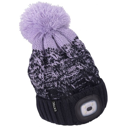 EXTOL LIGHT Kappe mit Stirnlampe 4x45lm, USB-Aufladung, dunkelblau / lila mit Bommel 43466 EXTOL LIGHT Kappe mit Stirnlampe 4x45lm, USB-Aufladung, dunkelblau / lila mit Bommel 43466