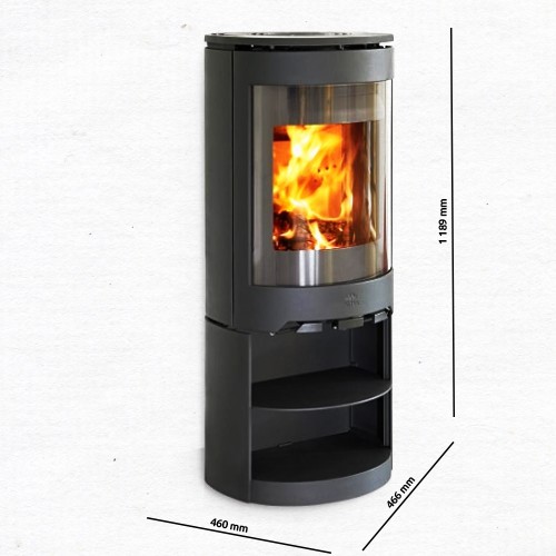 Jotul F 481 CB Kaminofen mit Sockel, Schwarzer Lack