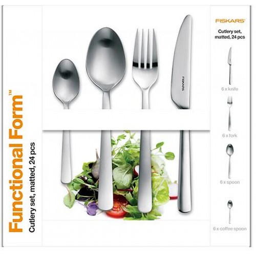 Fiskars Besteckset 24-teilig, mattes Design 1071624