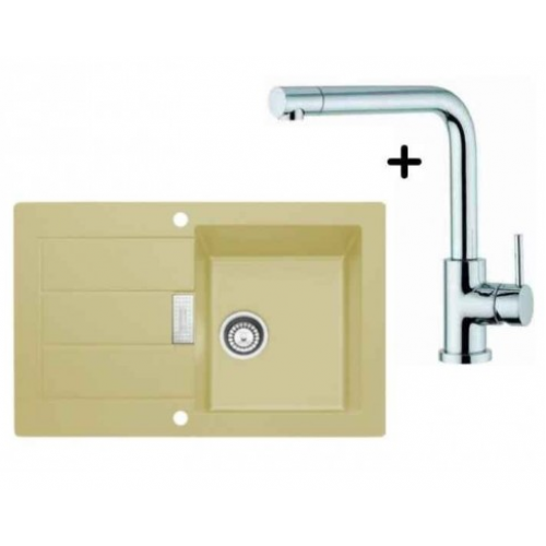 Franke SET T2 Tectonite Spüle SID 611-78 cafe + Küchenarmatur FN 0147 Franke SET T2 Tectonite Spüle SID 611-78 cafe + Küchenarmatur FN 0147