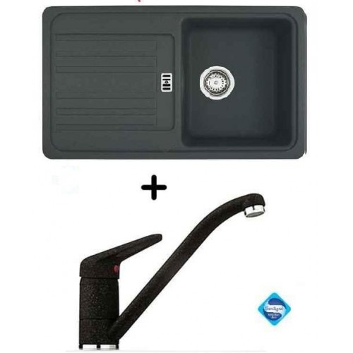 Franke SET G19 Fragranit Einbauspüle EFG 614-78 graphit + Küchenarmatur FC 9541.099