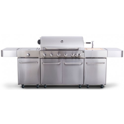 G21 Gasgrill Nevada Grillküche Premium Line, 7 Brenner + freies Druckminderventil 639034