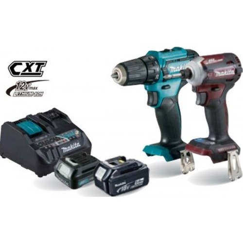 Makita HF2108-4 Akku-Bohrschrauber DF333DNX12 + Schlagschrauber in rot DTD171ZAR