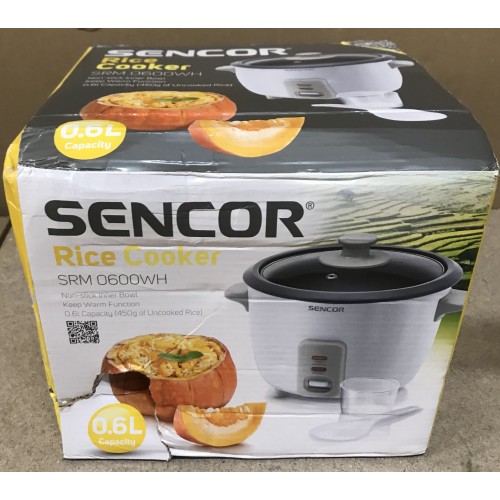 Ausverkauf SENCOR SRM 0600WH Reiskocher, Plastic, Weiß Beschäd. Verpack.