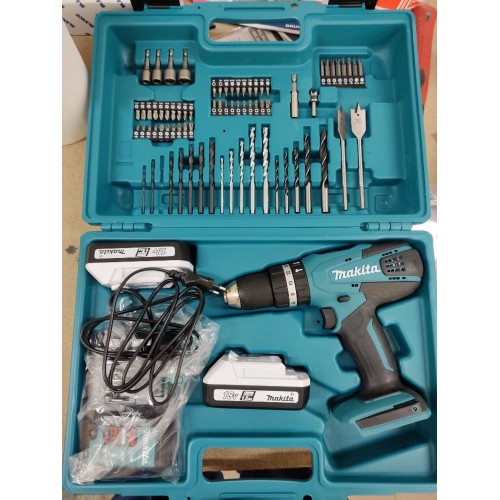 Makita HP457DWE10 Akku- Schlagbohrschrauber-Set Li-ion 18V/1,5Ah G