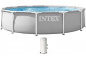 INTEX PRISM FRAME Rundpool 366 × 76 cm mit Kartuschenfilteranlage 220–240V 26712ND