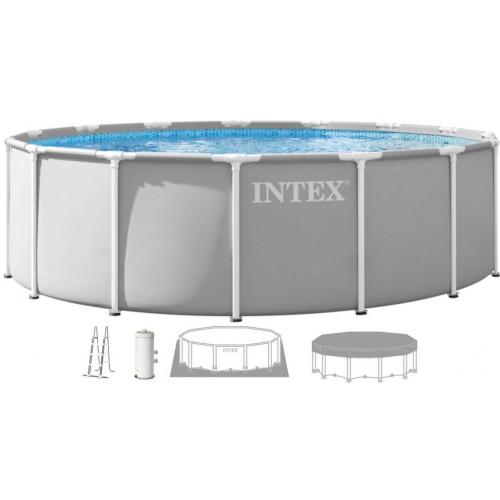 INTEX PRISM FRAME Rundpool 457 × 122 cm mit Kartuschenfilteranlage 220–240V 26726ND INTEX PRISM FRAME Rundpool 457 × 122 cm mit Kartuschenfilteranlage 220–240V 26726ND