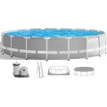 INTEX PRISM FRAME Rundpool 549 × 122 cm mit Kartuschenfilteranlage 12V 26732GN